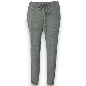 VOX POPULI Luxury Grey Knit Joggers Elastic Waistband